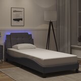 Furnova Posteljni okvir z LED lučkami siv 90x200 cm umetno usnje, (21937995) Cene