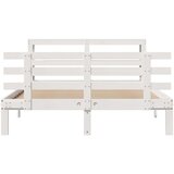 vidaXL Posteljni okvir z vzglavjem brez vzmetnice bel 140x200 cm | Shoptok.si