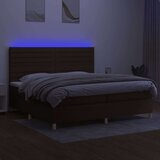 Krevet box spring s madracem LED tamnosmeđi 200x200 cm tkanina | shoptok.hr