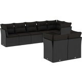  8-dijelni set vrtnih sofa od poliratana s jastucima crni | shoptok.hr