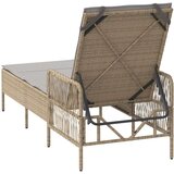 vidaXL Sončni ležalnik Bež in svetlo siva PE ratan 157 x 55 x 92 cm | Shoptok.si