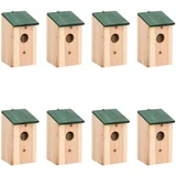 kućice za ptice 8 kom drvene 12 x 12 x 22 cm