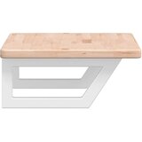  Zidna polica za umivaonik od čelika i masivne hrastovine Smeđa 60 x 40 x 2.5 cm | Shoptok.si