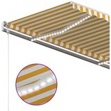  Automatska tenda sa senzorom LED 450 x 350 cm žuto-bijela | shoptok.hr