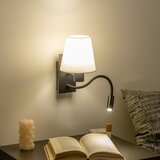  Brilagi - LED zidna lampa NUBILA 1xE27/25W/230V + LED/3W crna/bela | Eponuda.com
