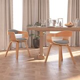 vidaXL Jedilni stol 2 kosa taupe ukrivljen les in blago | Shoptok.si