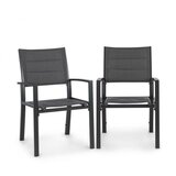 Blumfeldt Torremolinos vrtna stola, 2 kom, aluminij, ComfortMesh, temno siva cene