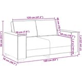  Dvosjed Kauč Roza 160x78x84 cm Baršun | shoptok.hr