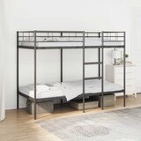 vidaXL Dvoposteljna postelja brez vzmetnice črna 90x190 cm jeklo | Shoptok.si