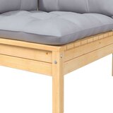  6-dijelna vrtna garnitura od borovine sa sivim jastucima | shoptok.hr