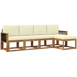  Set vanjskih sofa 5 pcs Prirodna i krem Poliester | Eponuda.com
