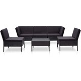 Poli 6-dijelna vrtna garnitura od poliratana s jastucima crna | shoptok.hr