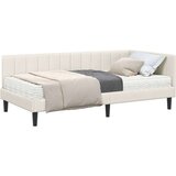 vidaXL Kutni okvir kreveta s madracem Krema 90 x 190 cm Baršun | shoptok.hr