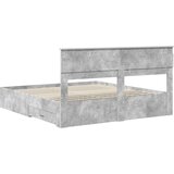  Krevetna konstrukcija s ladicama Betonski sivi 200 x 200 cm | shoptok.hr