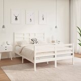 vidaXL Okvir za krevet od masivnog drva bijeli 140 x 190 cm Cijene