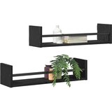  Polica na zidu Zidne 2 pcs Crni hrast 60 x 16 x 14 cm | Eponuda.com