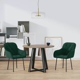  Blagovaonske stolice 2 kom tamnozelene baršunaste | shoptok.hr