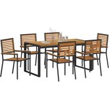  Komplet za jedilnico v vrtu 7 pcs Črna in rjava poli ratan, (5000288407) | Shoptok.si