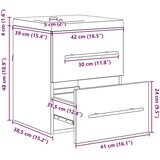  Kopalniška omara za umivalnik s predalom Črna 42 x 39 x 52 cm, (5000112528) | Shoptok.si