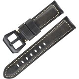 INF Italijanski usnjeni pašček za uro - sivo črn - 20 mm, (22107772) | Shoptok.si