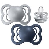 Bibs tolažilna duda - silikon Supreme (0-6 m), 2 kosa cloud & steel blue Cene