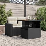  Vrtni stol crni 100x55x73 cm od poliratana i bagremovog drva | shoptok.hr