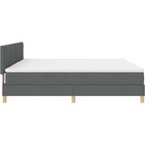 vidaXL Postelja z Box Spring sistemom Temno siva 200x200 cm Tkanina | Shoptok.si