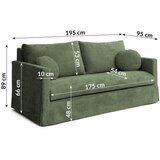 Ropez Zelena sofa 195 cm Paphos – | shoptok.hr