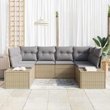  Sjedeća garnitura za vrt 6 pcs Bež i svijetlo siva Poli ratan | shoptok.hr