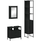 The Living Store Kopalniško pohištvo 3 kosi črne barve inženirski les - Komplet Kopalniškega Pohištva, (21499261) | Shoptok.si