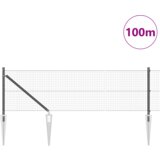  Zavarena Ograda sa 13 Sidrenih Stabala Siva 0.8x100 m Čelik | shoptok.hr