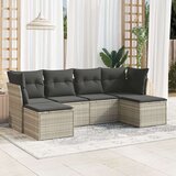 6-dijelni set vrtnih sofa od poliratana s jastucima svjetlosivi | shoptok.hr