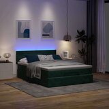  Otomanski krevet s madracem&amp LED tamnozeleni 140x200cm baršun Cijene