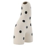 Venture Home vaza Aya 5 × 16 × 10 cm, bijela s crnim točkicama | shoptok.hr