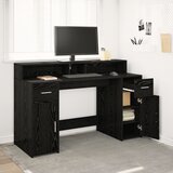 vidaXL Miza Črn hrast 140x55x91 cm Inženirski les | Shoptok.si