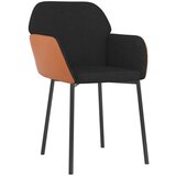  Jedilni stoli 2 kosa črno blago in umetno usnje, (21073651) | Shoptok.si