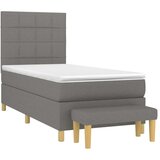  Box spring postelja z vzmetnico temno siva 90x190 cm blago, (20790502) | Shoptok.si