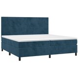  box spring s madracem LED tamnoplavi 200x200 cm baršun | shoptok.hr