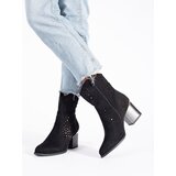 SEASTAR Openwork cowboy boots black on a heel Cijene