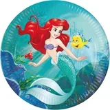 ariel mala sirena set od 8 papirnatih tanjura promjera 23 cm.