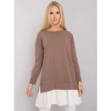 Fashion Hunters RUE PARIS Brown women's cotton tunic | Shoptok.si