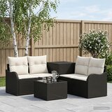  Set sofe 6 kom. Crna i krem-bijela Poli Rattan i čelik | shoptok.hr