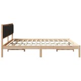  Krevetna konstrukcija Crna 200 x 200 cm Čvrsto borovo drvo Smeđa | Shoptok.si