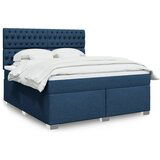 vidaXL Box spring postelja z vzmetnico modra 180x200 cm blago | Shoptok.si