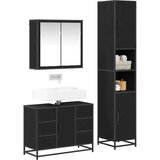 vidaXL Komplet pohištva za kopalnico 3 pcs Črni hrast 80 x 33 x 60 cm | Shoptok.si