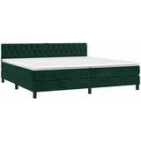  box spring s madracem LED tamnozeleni 200x200 cm baršun | shoptok.hr