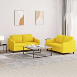 vidaXL 2-dijelni set sofa s jastucima svjetložuti od tkanine | shoptok.hr