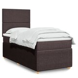 vidaXL Krevet s oprugama i madracem tamnosmeđi 90 x 200 cm od tkanine | shoptok.hr