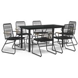  7-dijelni vrtni blagovaonski set od PVC ratana crni | shoptok.hr
