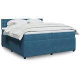 vidaXL Box spring postelja z vzmetnico modra 200x200 cm žamet Cene